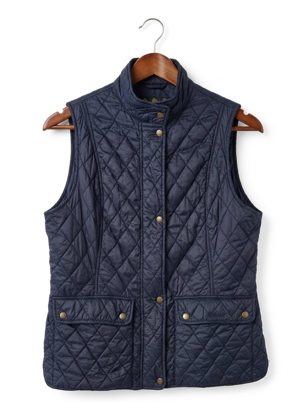 Barbour Lowerdale Navy Quilted Vest Size 14 Preppy Old Money Gilet